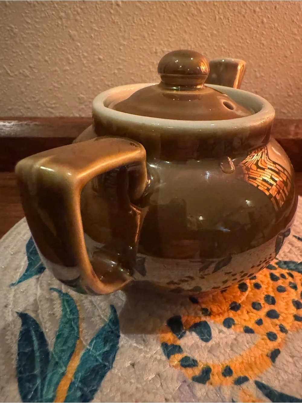 Vtg Fraunfelter USA Ceramic Teapot with Lid